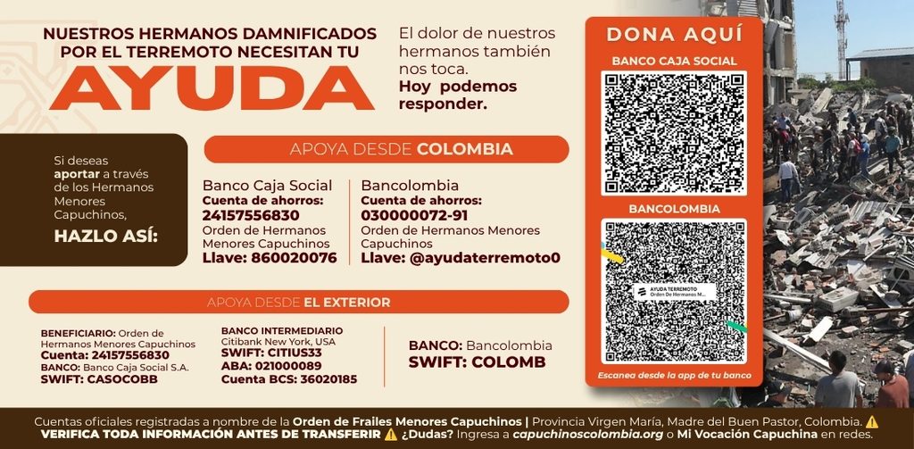 Continúa la convocatoria de solidaridad con los damnificados por el sismo en el país 2 El dolor de nuestros hermanos tambien nos toca. Hoy podemos responder.jpg